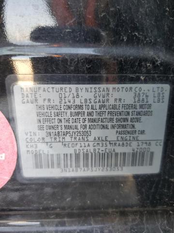 3N1AB7AP5JY253053 - 2018 NISSAN SENTRA S BLACK photo 12