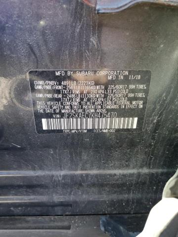 JF2SKAEC7KH475470 - 2019 SUBARU FORESTER PREMIUM Grafito foto 13