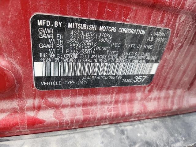 JA4AP3AUXGZ065196 - 2016 MITSUBISHI OUTLANDER ES RED photo 13