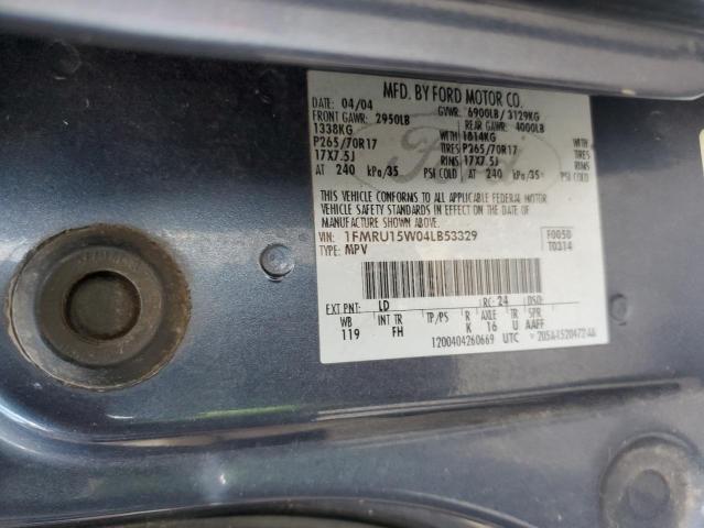 1FMRU15W04LB53329 - 2004 FORD EXPEDITION XLT Mavi foto 14