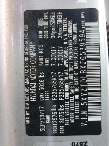 5XYZTDLBXJG539594 - 2018 HYUNDAI SANTA FE S Silber Foto 13