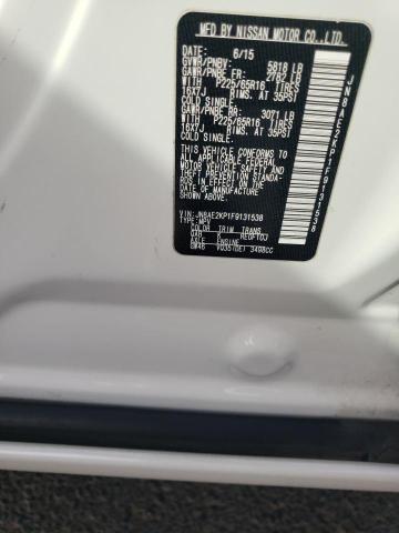 JN8AE2KP1F9131538 - 2015 NISSAN QUEST S WHITE photo 13