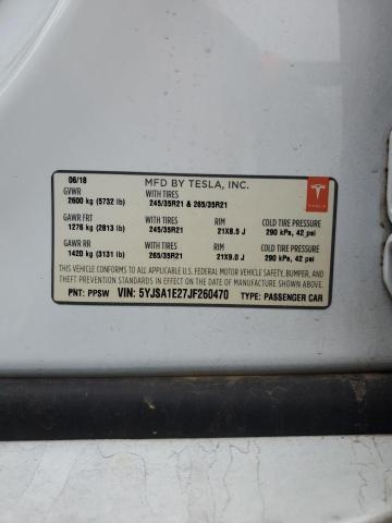 5YJSA1E27JF260470 - 2018 TESLA MODEL S Ağ foto 12