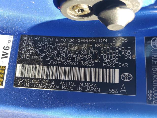 JTKDE167X60133802 - 2006 TOYOTA SCION TC أزرق صورة 13