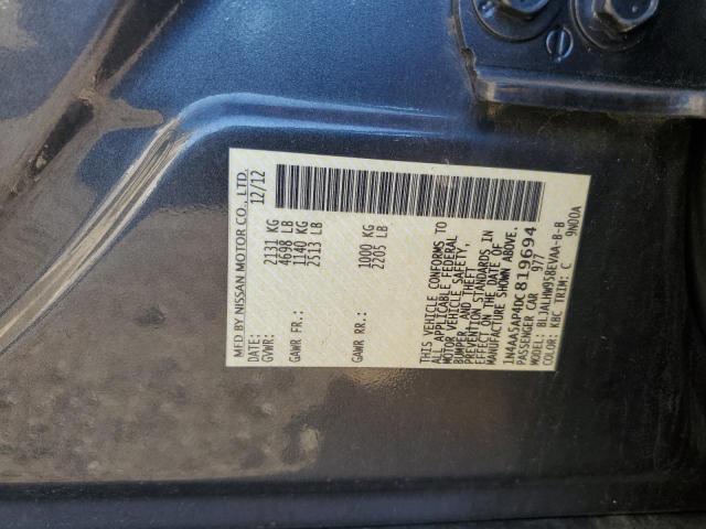 1N4AA5AP4DC819694 - 2013 NISSAN MAXIMA S فحمي صورة 12