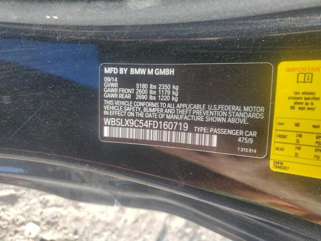 WBSLX9C54FD160719 - 2015 BMW M6 BLACK photo 13