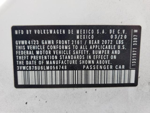 3VWCB7BU6LM056748 - 2020 VOLKSWAGEN JETTA S WHITE photo 13