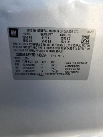 2GNALBEK7D1143854 - 2013 CHEVROLET EQUINOX LS 银色 照片 13