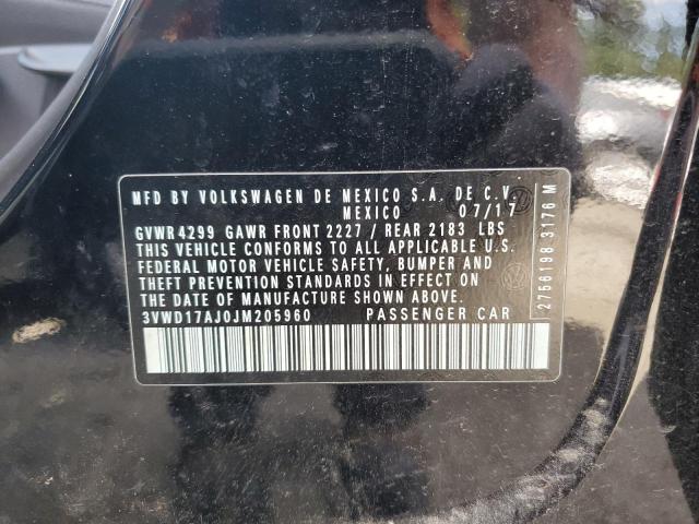 3VWD17AJ0JM205960 - 2018 VOLKSWAGEN JETTA SPORT Siyah fotoğraf 12