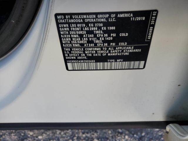1V2XR2CA3KC522433 - 2019 VOLKSWAGEN ATLAS SE Blanco foto 13