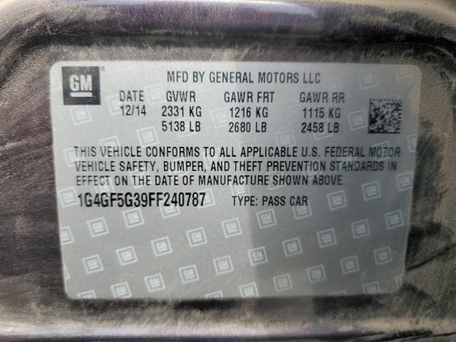 1G4GF5G39FF240787 - 2015 BUICK LACROSSE PREMIUM PURPLE photo 13