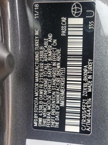 NMTKHMBX9KR077533 - 2019 TOYOTA C-HR XLE Boz foto 13