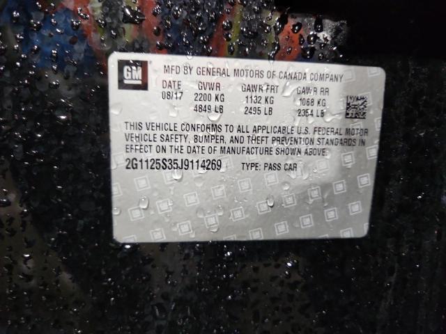 2G1125S35J9114269 - 2018 CHEVROLET IMPALA PREMIER BLACK photo 12