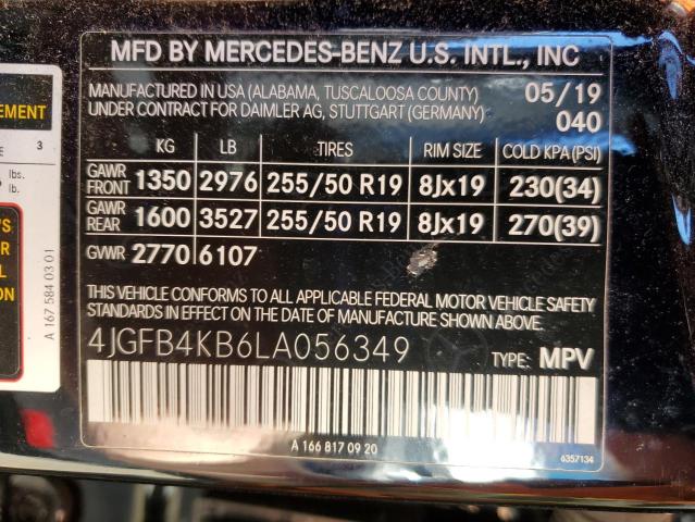 4JGFB4KB6LA056349 - 2020 MERCEDES-BENZ GLE 350 4MATIC BLACK photo 13