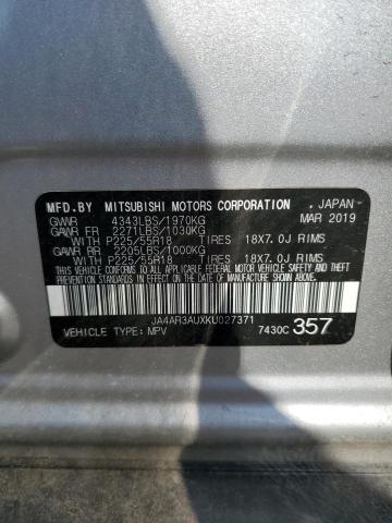 JA4AR3AUXKU027371 - 2019 MITSUBISHI OUTLANDER ES ვერცხლისფერი ფოტო 13