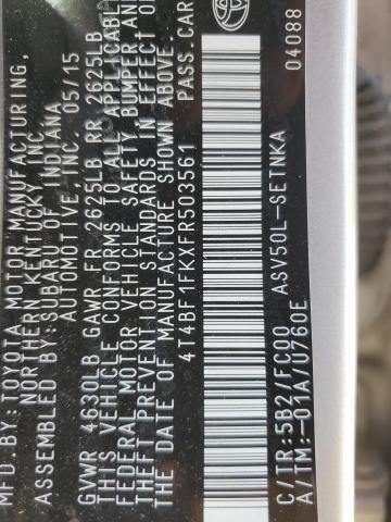 4T4BF1FKXFR503561 - 2015 TOYOTA CAMRY LE GOLD photo 13