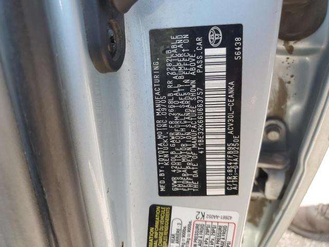 4T1BE32K66U663757 - 2006 TOYOTA CAMRY LE BLUE photo 12