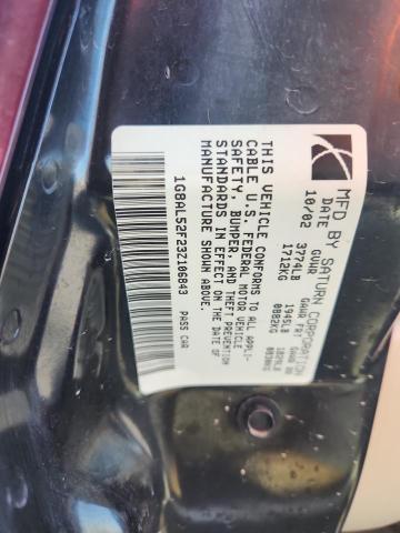 1G8AL52F23Z106843 - 2003 SATURN ION LEVEL 3 ბურგუნდია ფოტო 12