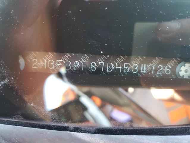 2HGFB2F87DH534726 - 2013 HONDA CIVIC EX ვერცხლისფერი ფოტო 13