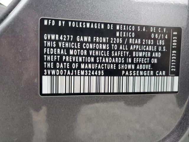 3VWD07AJ1EM324495 - 2014 VOLKSWAGEN JETTA SE Boz foto 12