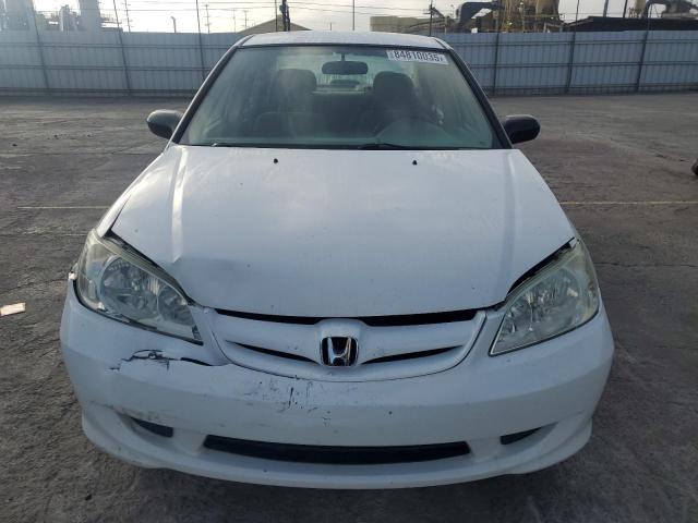 2HGES16555H593397 - 2005 HONDA CIVIC LX WHITE photo 5
