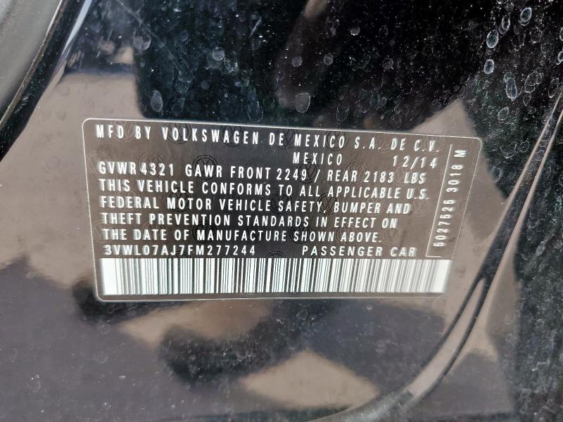 3VWL07AJ7FM277244 - 2015 VOLKSWAGEN JETTA SEL 黑色 照片 13