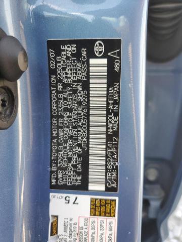 JTDKB20U577619275 - 2007 TOYOTA PRIUS Mavi foto 12