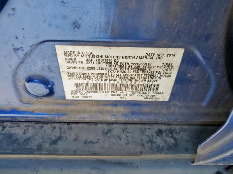 4A4AP3AU4FE008691 - 2015 MITSUBISHI OUTLANDER ES ლურჯი ფოტო 12