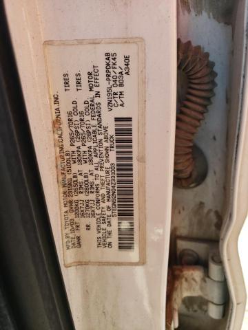 5TEGN92N04Z331003 - 2004 TOYOTA TACOMA DOUBLE CAB PRERUNNER WHITE photo 12