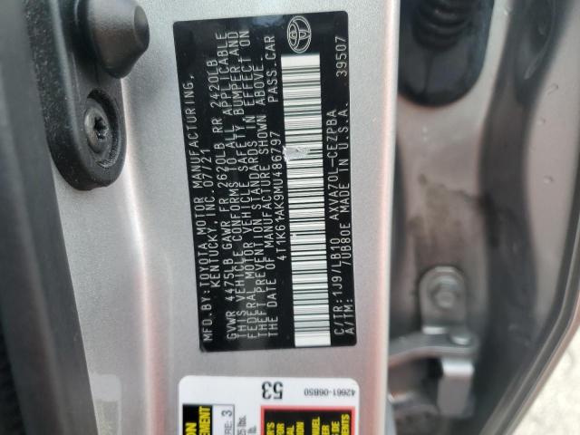 4T1K61AK9MU486797 - 2021 TOYOTA CAMRY XSE 银色 照片 12