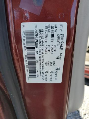 2A4GP54L37R109820 - 2007 CHRYSLER TOWN & COU TOURING ბურგუნდია ფოტო 13