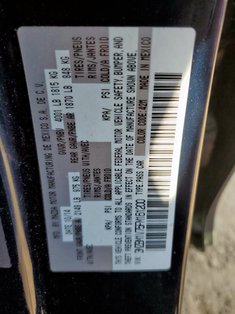 3MZBM1V75FM161200 - 2015 MAZDA 3 TOURING BLUE photo 12