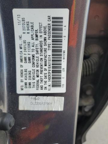 1HGCR3F81EA015014 - 2014 HONDA ACCORD EXL GRAY photo 13
