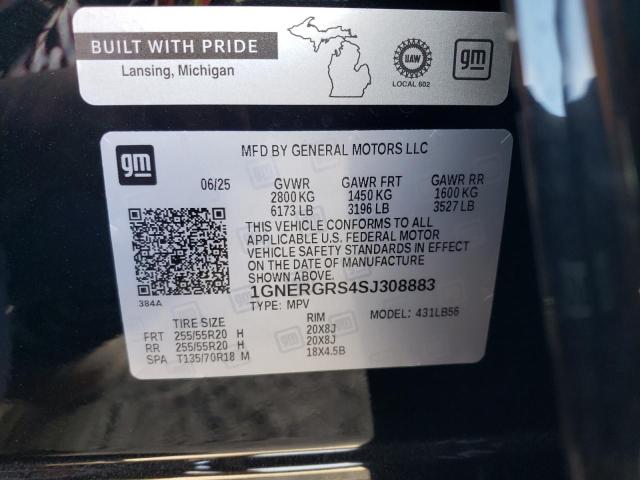 1GNERGRS4SJ308883 - 2025 CHEVROLET TRAVERSE LT შავი ფოტო 13