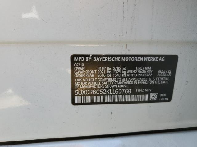 5UXCR6C52KLL60769 - 2019 BMW X5 XDRIVE40I WHITE photo 13