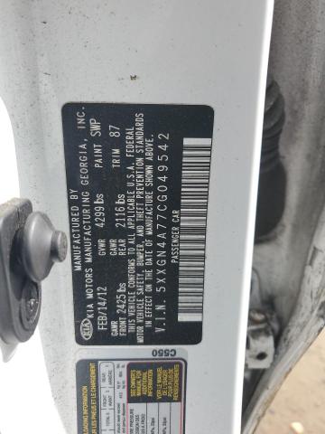 5XXGN4A77CG049542 - 2012 KIA OPTIMA EX WHITE photo 12