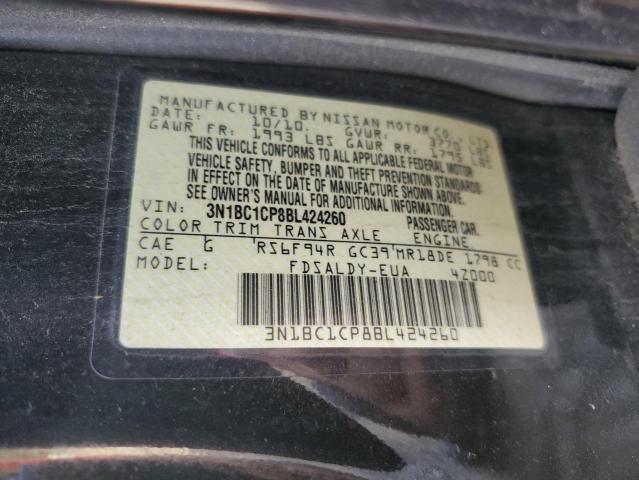 3N1BC1CP8BL424260 - 2011 NISSAN VERSA S Qara foto 12