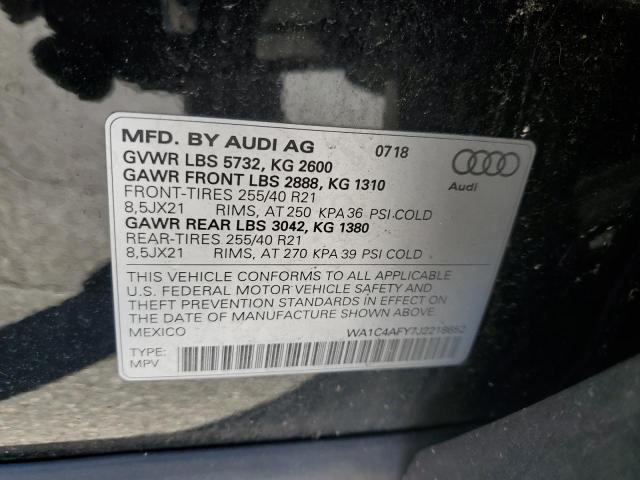 WA1C4AFY7J2218652 - 2018 AUDI SQ5 PRESTIGE BLACK photo 14