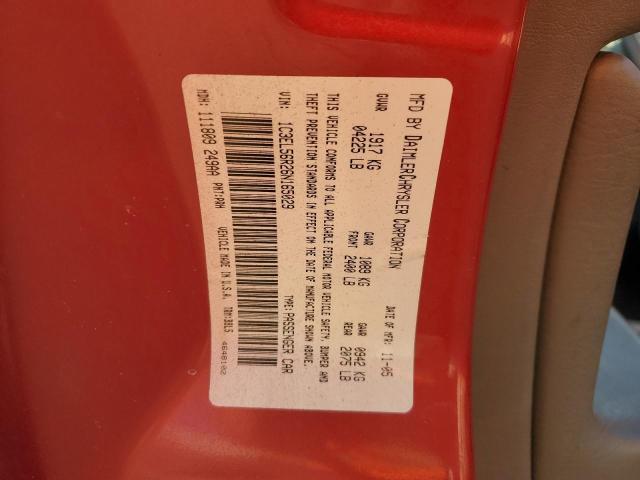 1C3EL56R26N165029 - 2006 CHRYSLER SEBRING TOURING RED photo 12