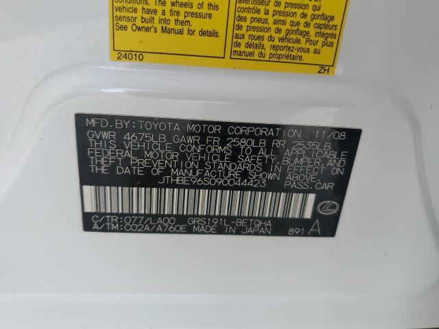 JTHBE96S090044423 - 2009 LEXUS GS 350 თეთრი ფოტო 12