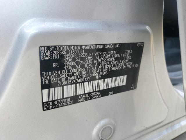 2T3BFREVXDW001139 - 2013 TOYOTA RAV4 LE 灰色 照片 13