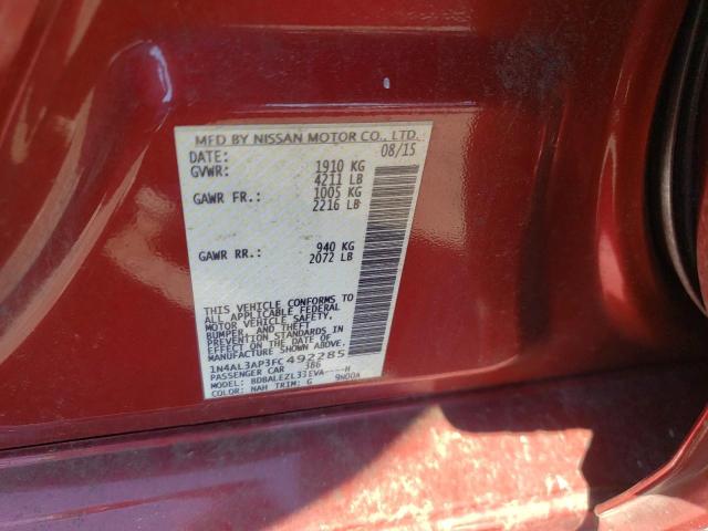 1N4AL3AP3FC492285 - 2015 NISSAN ALTIMA 2.5 红色 照片 12
