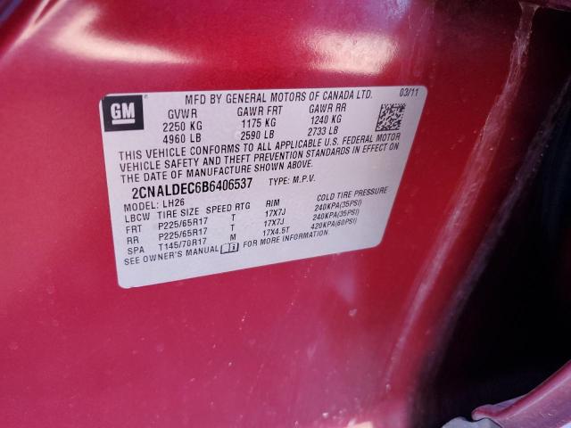 2CNALDEC6B6406537 - 2011 CHEVROLET EQUINOX LT 红色 照片 13