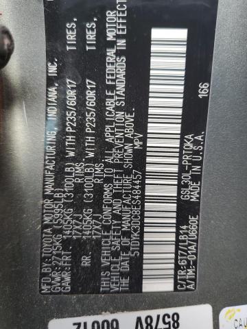 5TDYK3DC8ES484457 - 2014 TOYOTA SIENNA XLE GREEN photo 13