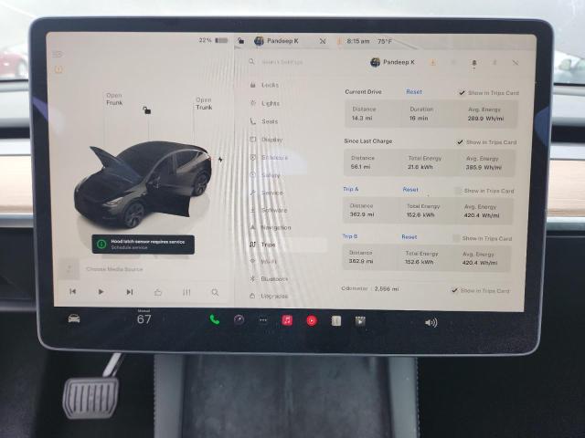 7SAYGDEE9SF305918 - 2025 TESLA MODEL Y Czarny zdjęcie 9