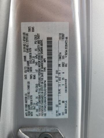 1FMCU9HX7DUD18974 - 2013 FORD ESCAPE SEL Серебристый фото 14