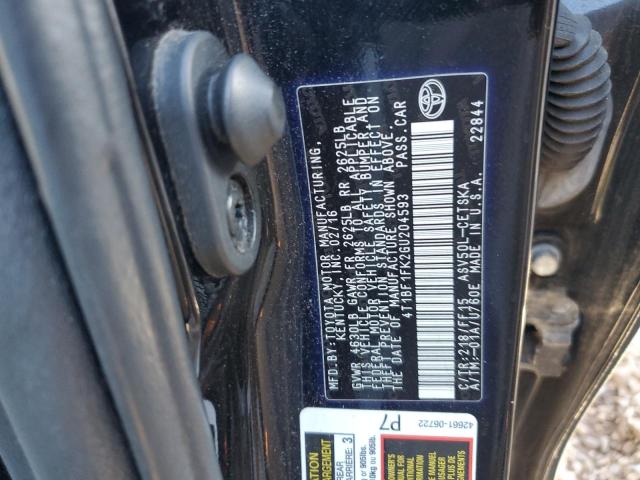 4T1BF1FK2GU204593 - 2016 TOYOTA CAMRY LE BLACK photo 12