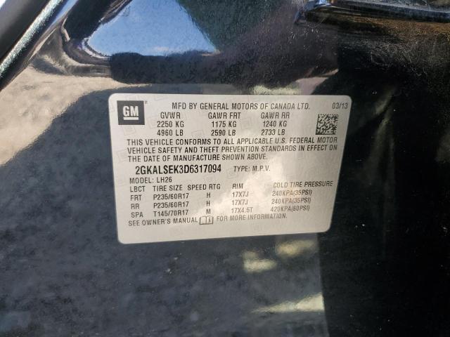 2GKALSEK3D6317094 - 2013 GMC TERRAIN SLE Schwarz Foto 12