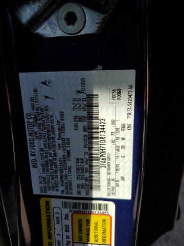 3FA6P0H71DR134423 - 2013 FORD FUSION SE Blau Foto 12