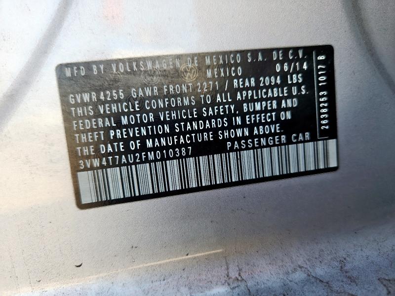 3VW4T7AU2FM010387 - 2015 VOLKSWAGEN GTI SILVER photo 13